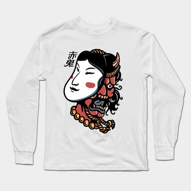 Hannya Demon VII Long Sleeve T-Shirt by RedOni Clothing